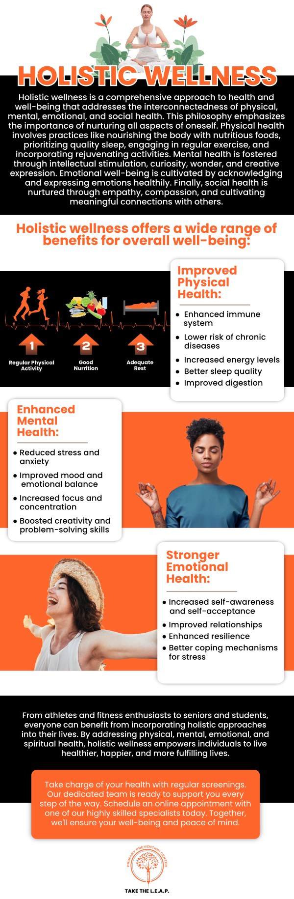 Holistic healthcare is a holistic approach that considers physical, mental, and emotional well-being as interconnected aspects of overall health. At Primary Prevention Center, our specialists offer holistic healthcare services to improve quality of life through techniques like nutrition counseling, reducing stress, enhancing mood, improving sleep, and boosting energy levels. For more information contact us or request an appointment online. We are located at 638 Newtown-Yardley Road Suite 2G/H, Newtown, PA 18940. Holistic healthcare is a holistic approach that considers physical, mental, and emotional well-being as interconnected aspects of overall health. At Primary Prevention Center, our specialists offer holistic healthcare services to improve quality of life through techniques like nutrition counseling, reducing stress, enhancing mood, improving sleep, and boosting energy levels. For more information contact us or request an appointment online. We are located at 638 Newtown-Yardley Road Suite 2G/H, Newtown, PA 18940.